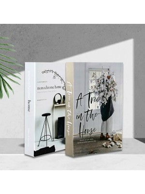 2'li A Tree & Mono Dekoratif Kitap Kutu