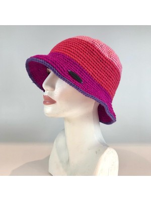 Kidilia Kışlık Örgü Renkli Bucket Şapka ve Mini Cüzdan