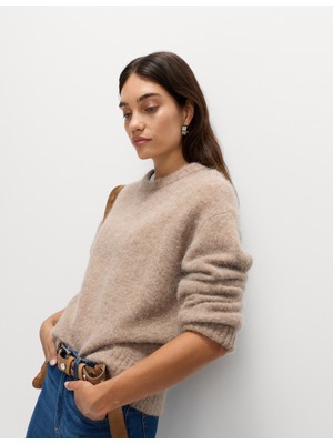 Marks & Spencer Alpaka Karışımlı Dokulu Rahat Kesim Kazak