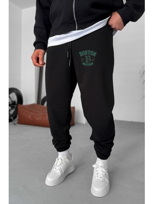 Eydamoon Erkek Kışlık Boston Baskılı Içi Polarlı Paça Lastikli Eşoman Altı