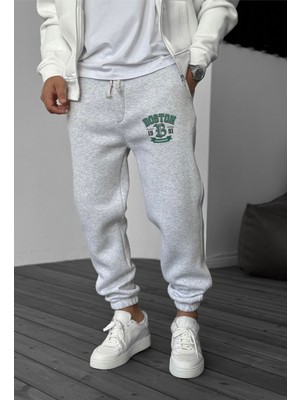 Eydamoon Erkek Kışlık Boston Baskılı Içi Polarlı Paça Lastikli Eşoman Altı