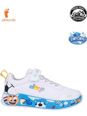 Albishoes Erkek Çocuk Unisex Futbol Temalı Yazlık Fileli Rahat Yumuşak Taban Sneaker Spor Ayakkabı