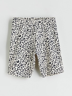 Lc Waikiki Yeni Sezon Beli Lastikli Leopar Desenli Kız Çocuk Kısa Tayt