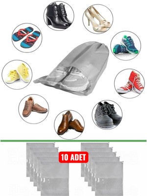 Helen's Home 10 Adet Pencereli Ayakkabı Saklama Çantası Dolap Çekmece Valiz Düzenleyici Seyahat Çantası Hurç