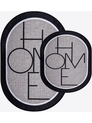 Helen's Home Banyo Paspası Dijital Baskı Su Emici Yıkanabilir Kaymaz Taban 2li Banyo Halısı 40X50 60X90