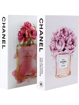 2'li Yaldız Düz Parfüm Dekoratif Kitap Kutu