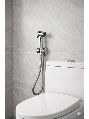 Yapı Kalite Taharetmatik Seti Tabancalı Paslanmaz Çelik Spiral Hortum