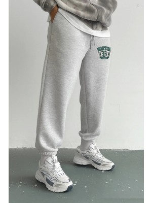 Eydamoon Erkek Kışlık Boston Baskılı Pamuklu Içi Yünlü Paça Lastikli Eşoman Altı