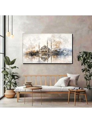 Istanbul Cami Silüeti Kanvas Tablo – Modern Islami Dekor & Duvar Sanatı