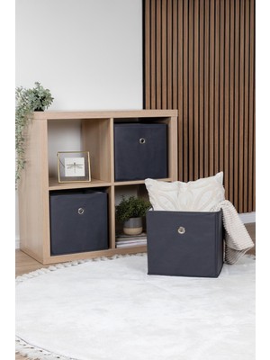 Helen's Home 4'lü Kapaksız Sepet Organizer Dolap Içi Çamaşır Oyuncak Düzenleyici 30X30X30 cm