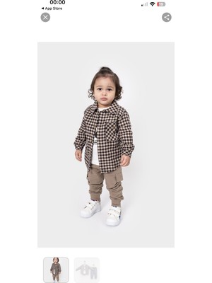 Mini Moda House Ekose Gömlekli Erkek Çocuk 3’lü Takım