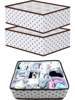 Helen's Home 2'li Kutu Seti Çocuk Odası Dolap Çekmece Içi Çamaşır Çorap Düzenleyici Petek Akordiyon Organizer