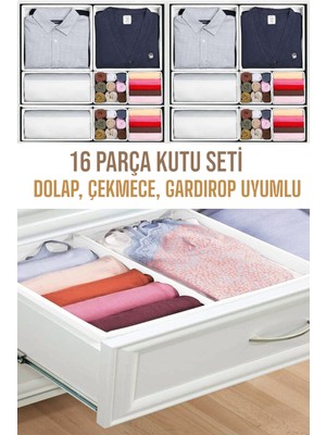 Helen's Home 16 Parça Dolap Içi ve Çekmece Içi Düzenleyici Organizer Giysi, Çorap Saklama Kutu Seti