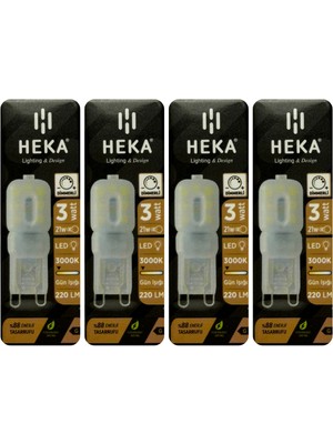 (4 Adet) Heka 3W (21W) 3000K (Sarı Işık) G9 Duylu Buzlu Dim Edilebilir LED Kapsül Ampul