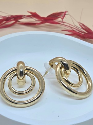 Gold Renk Ikili Halka Küpe