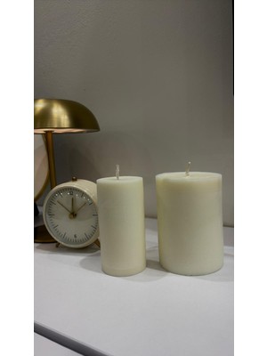 Petek Atölyesi Doğal Soya Wax Silindir Mum 2’li Set | El Yapımı Dekoratif Mum