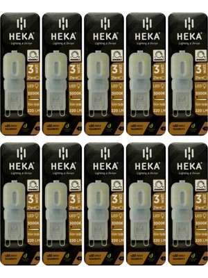 (10 Adet) Heka 3W (21W) 3000K (Sarı Işık) G9 Duylu Buzlu Dim Edilebilir LED Kapsül Ampul