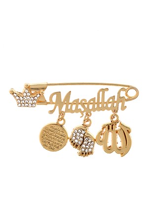 Minik Adımlar Minik Adımlar Maşallah Bebek Yaka & Yastık ve Beşik Iğnesi Bebek Hediyesi