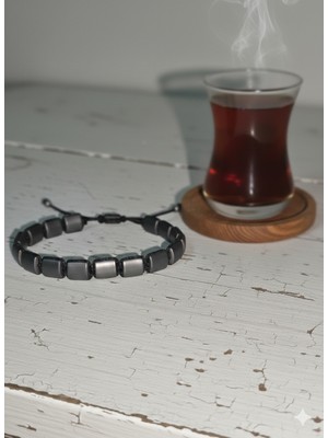 Doğal Taş Hematit Erkek Bileklik