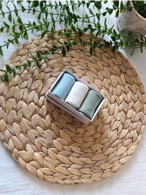 Organik Pamuk 3'lü Kutulu Premium Yenidoğan Zemze Bebek Çorabı