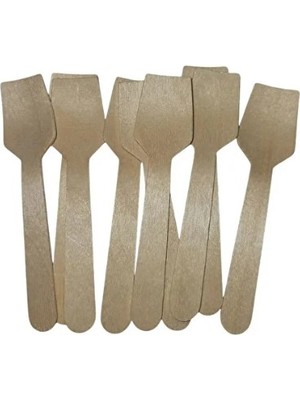 Usin 100 Adet Ahşap Mini Ofis Işyeri Için Çay Kahve Karıştırma Kaşığı Dondurma Kaşığı Kaşık