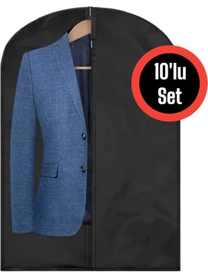 Helen's Home 10'lu Takım Elbise Kılıfı, Kıyafet, Elbise Koruma Taşıma Kılıfı, Gamboç Siyah Elbise Hurcu