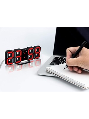 Masky 3D LED Dijital Alarm, Termometre ve Takvim Özellikli Masa / Duvar Saati