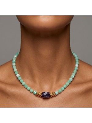 THEIA GemWorks Elva — Amazonit & Ametist Kolye