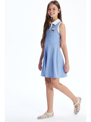 Lc Waikiki Yeni Sezon Gömlek Yaka Kuromi Baskılı Kız Çocuk Elbise