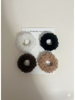 Bayfas 4'lü Renkli Peluş Toka Seti