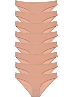 Beruflic 8 Adet Süper Eko Set Likralı Kadın Slip Külot Ten