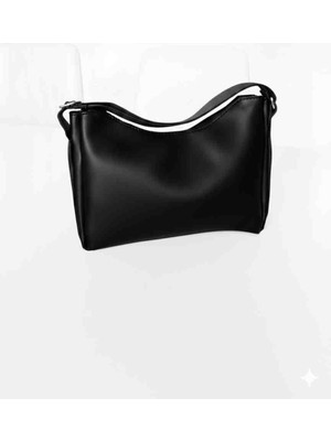 Özense Giyim Üstten Fermuarlı Siyah Renkli Ayarlanabilir Askı Kadın Omuz Çantası