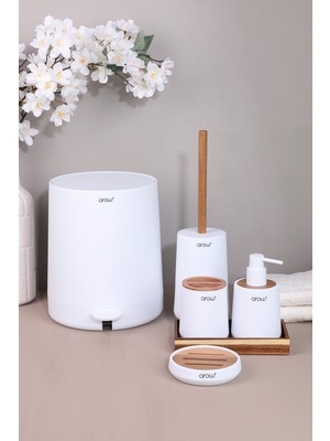 Arow Charlotte Lüks Beyaz 5 Li Banyo Seti