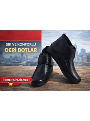 Günlük Konforlu Siyah Kadın Bot – Kaymaz Taban, Yumuşak Iç Astar