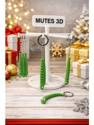 3D Hareketli Solucan Anahtarlık YEŞIL-1108