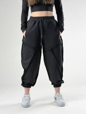 Cocopelli Dikiş Detaylı Siyah Kadın Jogger Pantolon COC2758