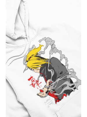 Fuddy Moda Unisex Deidara Baskılı Kapüşonlu Sweatshirt, Oversize Naruto Anime Temalı Hoodie
