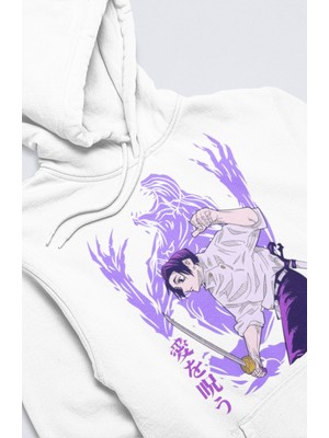 Fuddy Moda Unisex Yuta Okkotsu Baskılı Kapüşonlu Sweatshirt, Oversize Jujutsu Kaisen Anime Temalı Hoodie