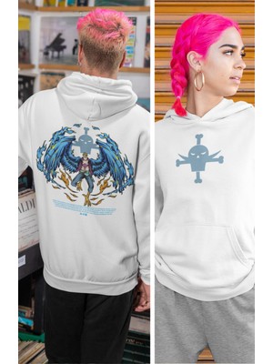 Fuddy Moda Oversize Phoenix Marco Sırt Baskılı Kapüşonlu Sweatshirt, Unisex One Piece Temalı Anime Hoodie