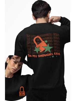 Fuddy Moda Unisex Oversize Taylor Swift In My Showgirl Era Sırt Baskılı Bisiklet Yaka Kapüşonsuz Sweatshirt