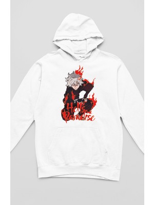 Fuddy Moda Unisex Gabimaru Baskılı Kapüşonlu Sweatshirt, Oversize Hell's Paradise Anime Temalı Hoodie