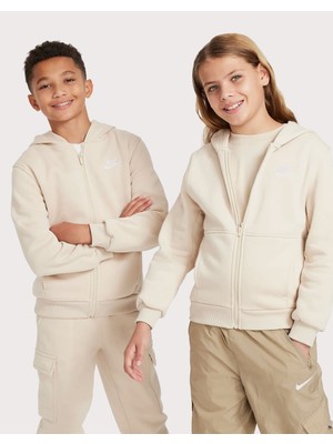 Nike Club Fleece Ls Fz Hoodie Çocuk SWEATSHIRT-FD3004-126-TANEMSPORT
