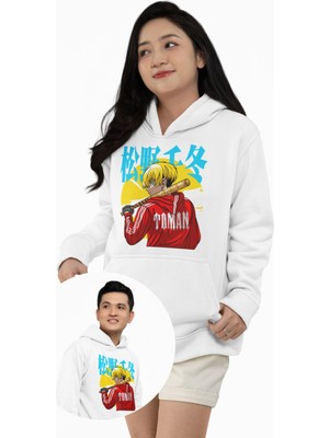Fuddy Moda Unisex Toman Baskılı Kapüşonlu Sweatshirt, Oversize Tokyo Revengers Anime Temalı Hoodie