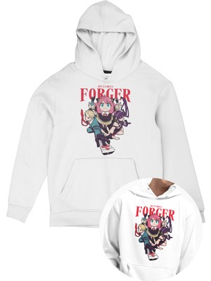 Fuddy Moda Unisex Anya Baskılı Kapüşonlu Sweatshirt, Oversize Spy x Family Anime Temalı Hoodie