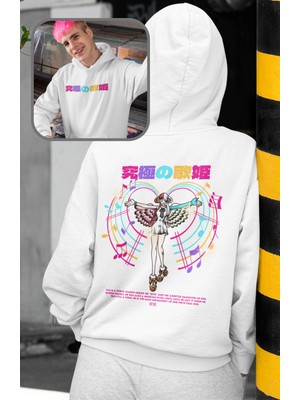 Fuddy Moda Oversize Uta Sırt Baskılı Kapüşonlu Sweatshirt, Unisex One Piece Temalı Anime Hoodie