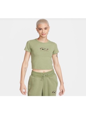 Nike Sportswear Women's Cropped Yeşil Kadın Crop T-Shirt FQ8818-386