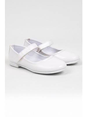 Rexba Kız Çocukbeyaz Sade Rahat Babet