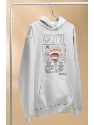 Fuddy Moda One Piece Monkey D. Luffy Baskılı Kapüşonlu Sweatshirt, Unisex Oversize Anime Baskılı Hoodie