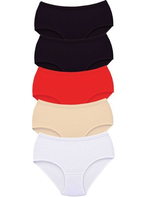 Royaleks 5 Adet Tutku Kadın Yüksek Bel Bato Kalın Lastik Külot S13