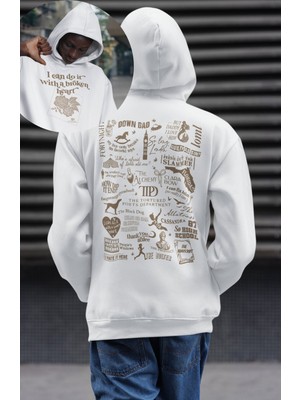 Fuddy Moda Unisex Oversize I Can Do It With A Broken Heart Sırt Baskılı Kapüşonlu Taylor Swift Sweatshirt